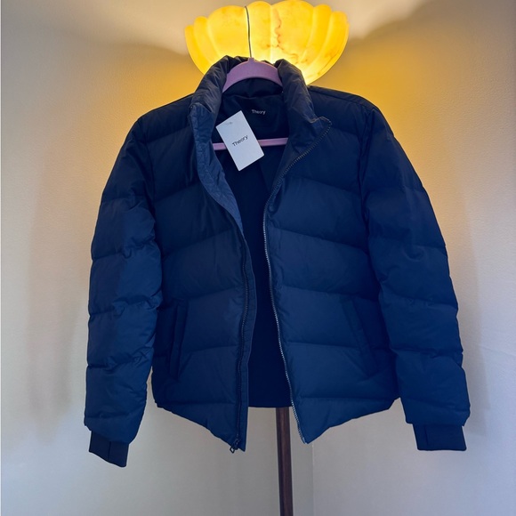 Theory Stand puffer deep Navy city Poly jacket - Picture 2 of 12